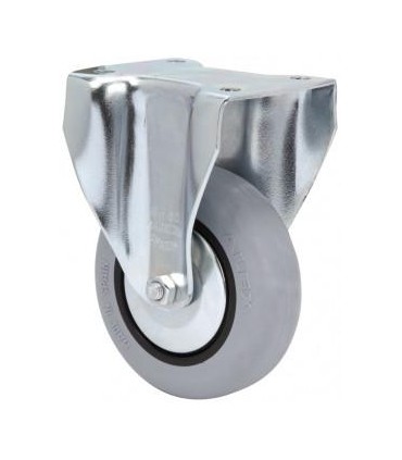 RUEDA FIJA PLETINA Ø 80 GOMA GRIS 2-2459 60Kg
