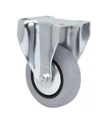 RUEDA FIJA PLETINA Ø 80 GOMA GRIS 2-2459 60Kg
