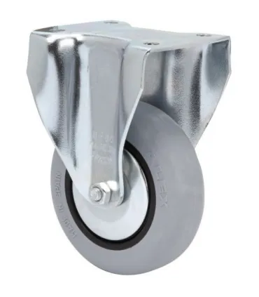 RUEDA FIJA PLETINA Ø 80 GOMA GRIS 2-2459 60Kg
