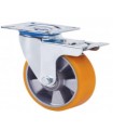 RUEDA LOCA FRENO POLIU.NAR+ALUM D.100X38mm  200KG