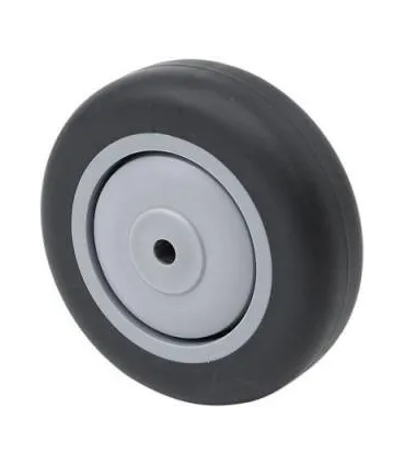 RUEDA SUELTA GOMA GRIS D.80x25mm BUJE PLAST. C/RDTO.