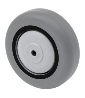 RUEDA SUELTA GOMA GRIS D.80x25mm BUJE PLAST. C/RDTO.