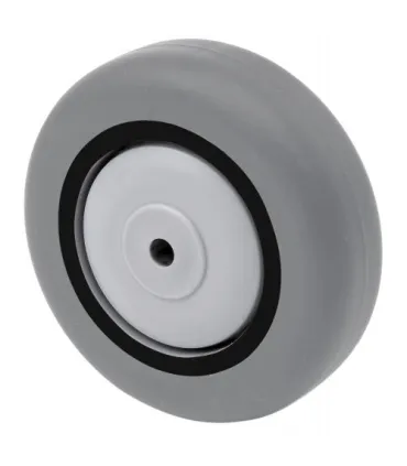 RUEDA SUELTA GOMA GRIS D.80x25mm BUJE PLAST. C/RDTO.