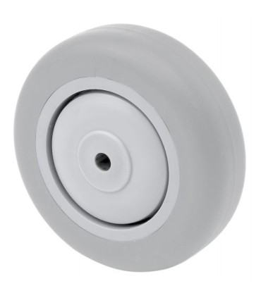 RUEDA SUELTA GOMA GRIS D.80x25mm BUJE PLAST. C/RDTO.