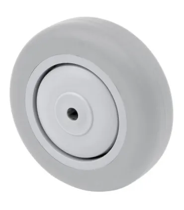 RUEDA SUELTA GOMA GRIS D.80x25mm BUJE PLAST. C/RDTO.