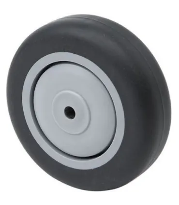 RUEDA SUELTA GOMA GRIS D.80x25mm BUJE PLAST. C/RDTO.