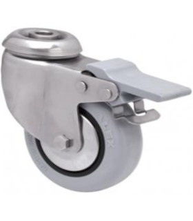 RUEDA PGI INOX LOCA+FRENO Ø80 G.GRIS 2-3047 60Kg