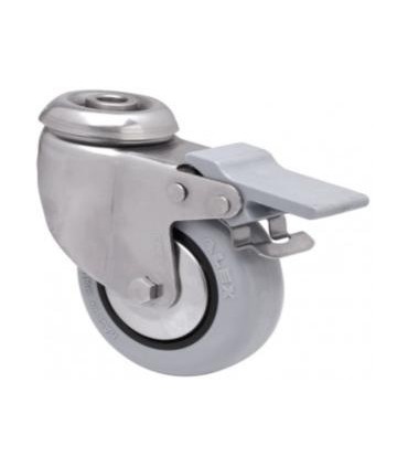 RUEDA PGI INOX LOCA+FRENO Ø80 G.GRIS 2-3047 60Kg