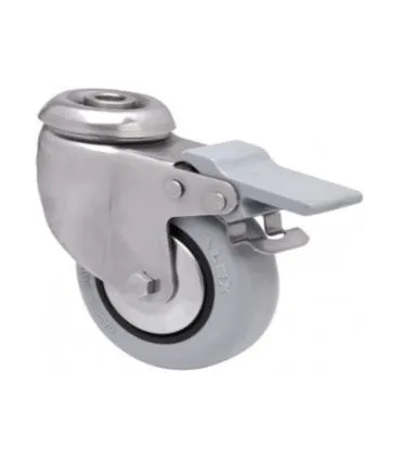 RUEDA PGI INOX LOCA+FRENO Ø80 G.GRIS 2-3047 60Kg