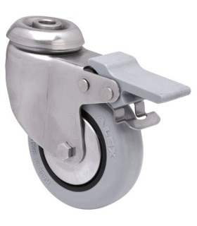 RUEDA PGI INOX LOCA+FRENO Ø80 G.GRIS 2-3047 60Kg