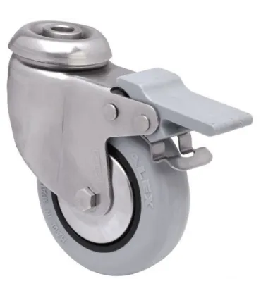 RUEDA PGI INOX LOCA+FRENO Ø80 G.GRIS 2-3047 60Kg