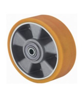 RUEDA ALEX AUB200-20-60 NUCLEO ALUM. BANDA POLIUR.NARANJA EJE BOLAS