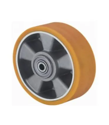 RUEDA ALEX AUB200-20-60 NUCLEO ALUM. BANDA POLIUR.NARANJA EJE BOLAS