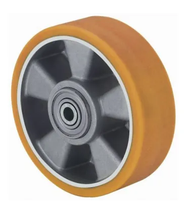 RUEDA ALEX AUB200-20-60 NUCLEO ALUM. BANDA POLIUR.NARANJA EJE BOLAS