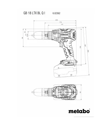 ROSCADORA ATORNILLADOR BAT METABO GB18LTXBLQ ***solo maquina