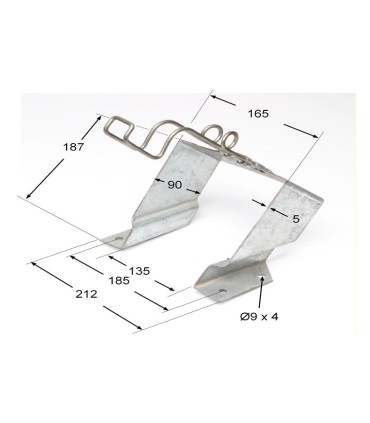 CALZO CAMION GALVANIZADO 380x155x240MM Con SOPORTE