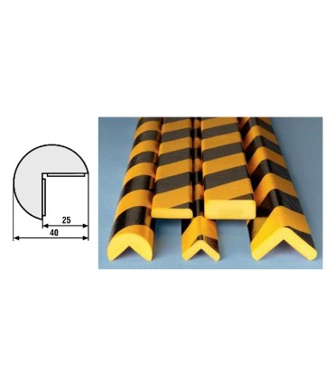 TIRA BLANDA ESCOTE ESQUINA Ø40x750 NEGRO/AMARILLO
