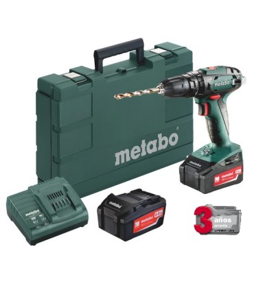 TALADRO PERCUTOR 18V METABO BASIC 2 BATERIAS 1,3AH SB18