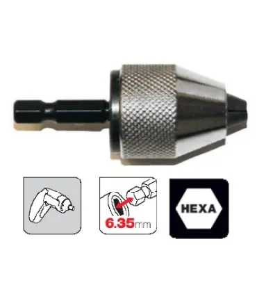 PORTABROCAS + ADAPTADOR HEX 1/4 P/ ATORNILLADORES 0,5-6MM