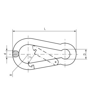 MOSQUETON  INOX 316  5x50 WLL70KG