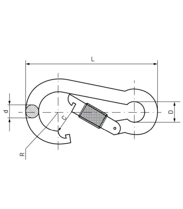 MOSQUETON VIROLA INOX 316 10x100 WLL350KG