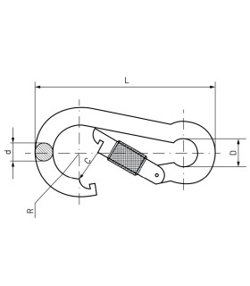 MOSQUETON VIROLA INOX 316 8x80mm WLL230KG