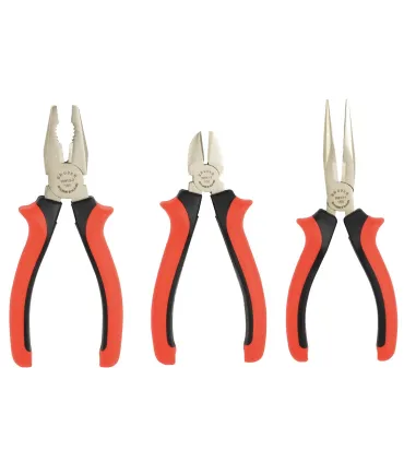 SET 3 ALICATES UNIVERSAL+CORTE+MECANICO RECTO.