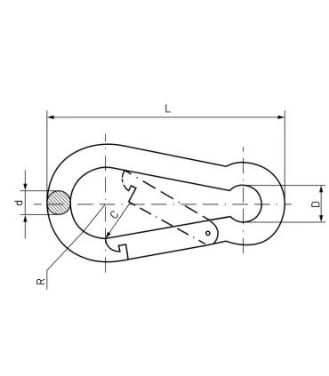 MOSQUETON INOX 316 12x140 WLL290KG