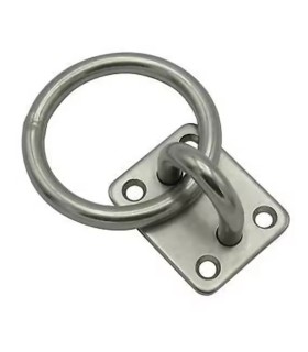 ANILLA DOBLE C/PLACA FIJACION INOX 316  6mm 4 Taladros