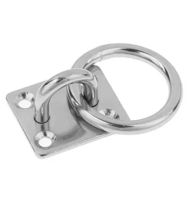 ANILLA DOBLE C/PLACA FIJACION INOX 316  6mm 4 Taladros