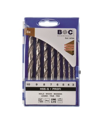JUEGO 5 BROCAS MADERA CIL. 4-10mm PROFESIONAL