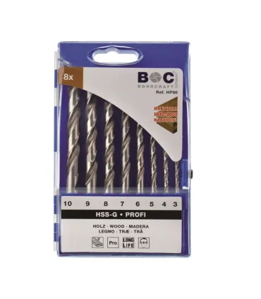 JUEGO 5 BROCAS MADERA CIL. 4-10mm PROFESIONAL