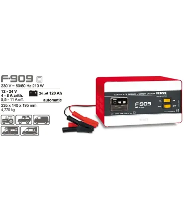 CARGADOR BATERIA AUTOMATICO 12-24V 4-8Amp (24-120Ah)