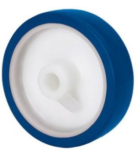 RUEDA SUELTA POLIU.AZUL+NYL D.125X32 EJE 12X40mm