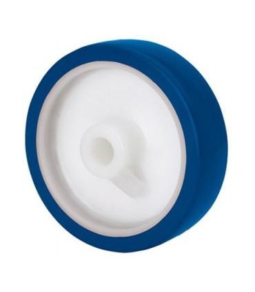 RUEDA SUELTA POLIU.AZUL+NYL D.125X32 EJE 12X40mm