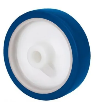 RUEDA SUELTA POLIU.AZUL+NYL D.125X32 EJE 12X40mm