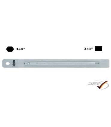 ADAPTADOR HEX MACHO 1/4 EXTRALARGO, CUADRADILLO VASO 1/4" C/BOLA