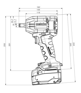 LLAVE IMPACTO METABO SSW18 LTX BL 550Nm ***solo Maquina