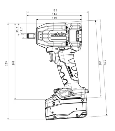 LLAVE IMPACTO METABO SSW18 LTX BL 550Nm ***solo Maquina