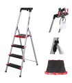 ESCALERA ALUMINIO TIJERA 4 Peld + Bandeja