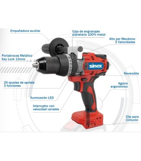 TALADRO ATORNILLADOR PERCUTOR A BATERÍA 80 Nm. TB 80-25