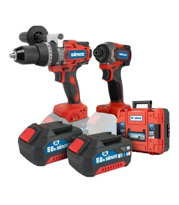 CONJUNTO TALADRO ATORNILLADOR PERCUTOR 80 Nm + ATORNILLADOR IMPACTO 230 Nm.