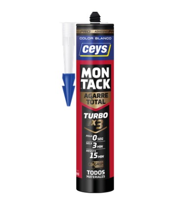CARTUCHO 290 ml  ADHESIVO MONTAJE MONTACK TURBO TRANSPARENTE