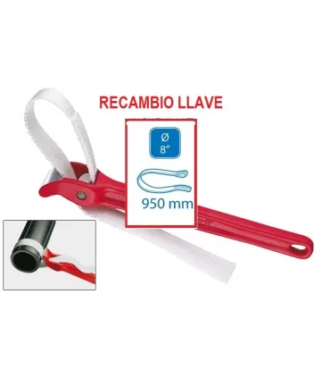CORREA CINTA RECAMBIO LLAVE 8" 950mm