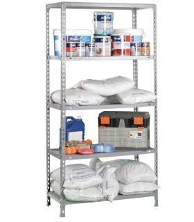KIT ESTANTERIA ECONOMIC 5/400 GALVA 1800x900x400 5 estantes