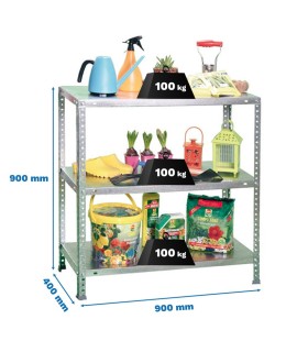 KIT ESTANTERIA BAJA ECONOMIC 3/400 GALVA 900x900x400