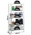 KIT ESTANTERIA ECONOMIC SUPRA 5/500 GALVA 2000x1000x500 5 ESTANTES