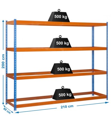 KIT ESTANTERIA SIMONFORTE 2106-4 2100x2000x600 cap. 500kg/ESTANTE