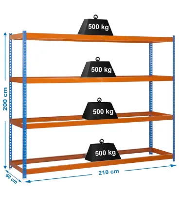 KIT ESTANTERIA SIMONFORTE 2106-4 2100x2000x600 cap. 500kg/ESTANTE