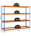 KIT ESTANTERIA SIMONFORTE 2106-4 2100x2000x600 cap. 500kg/ESTANTE
